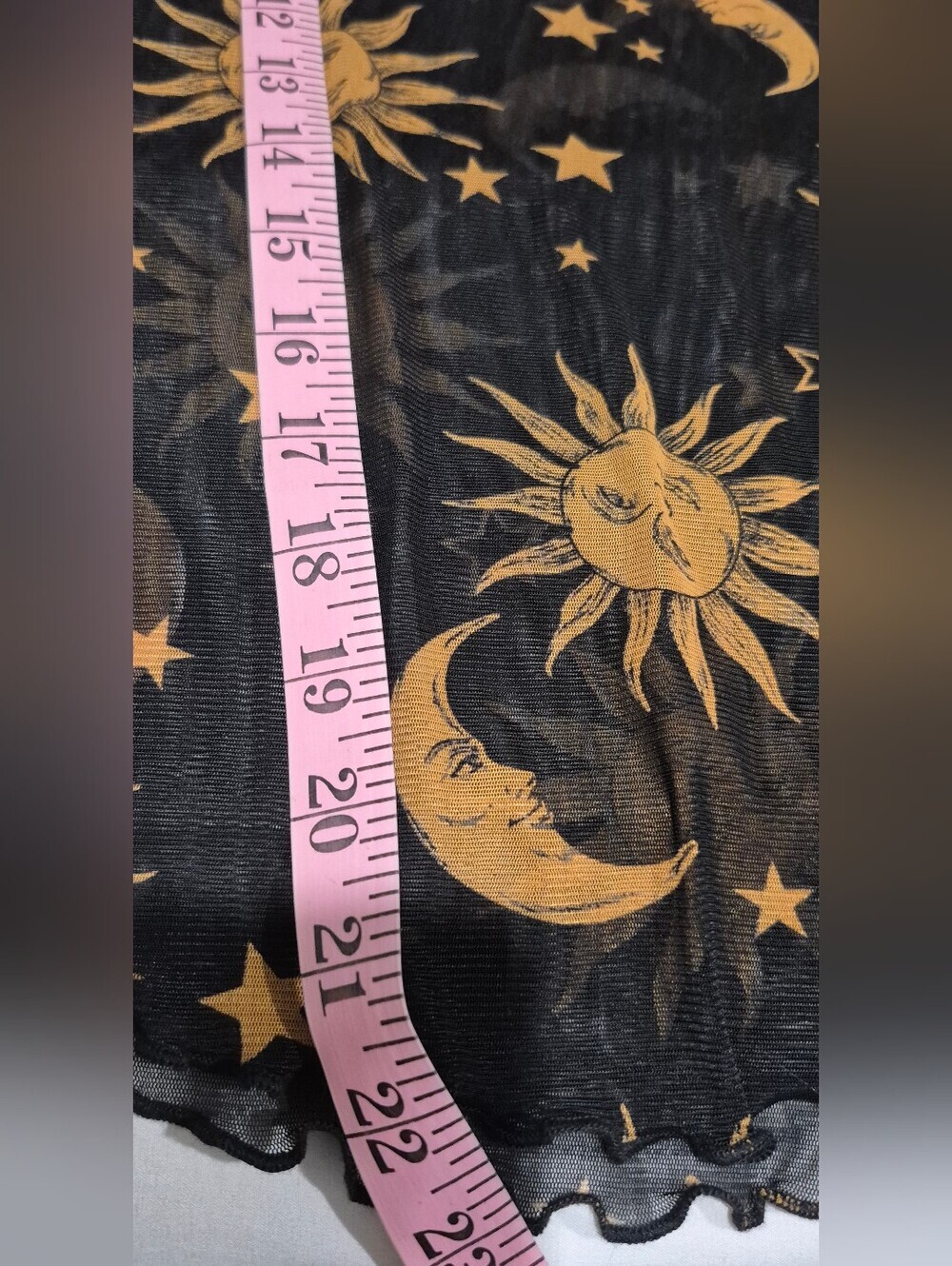 Sheer Black Sun & Moon Long Sleeve Top (Box C) - Picture 7 of 7